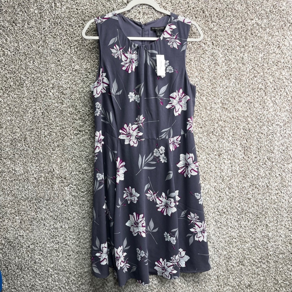 Banana Republic Dress Women's 12 Floral Print Sleeveless Fit & Flare NWT